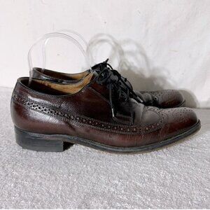 Vintage The Shoe People Brown Leather Wingtip Oxford Brogues Dress Shoes